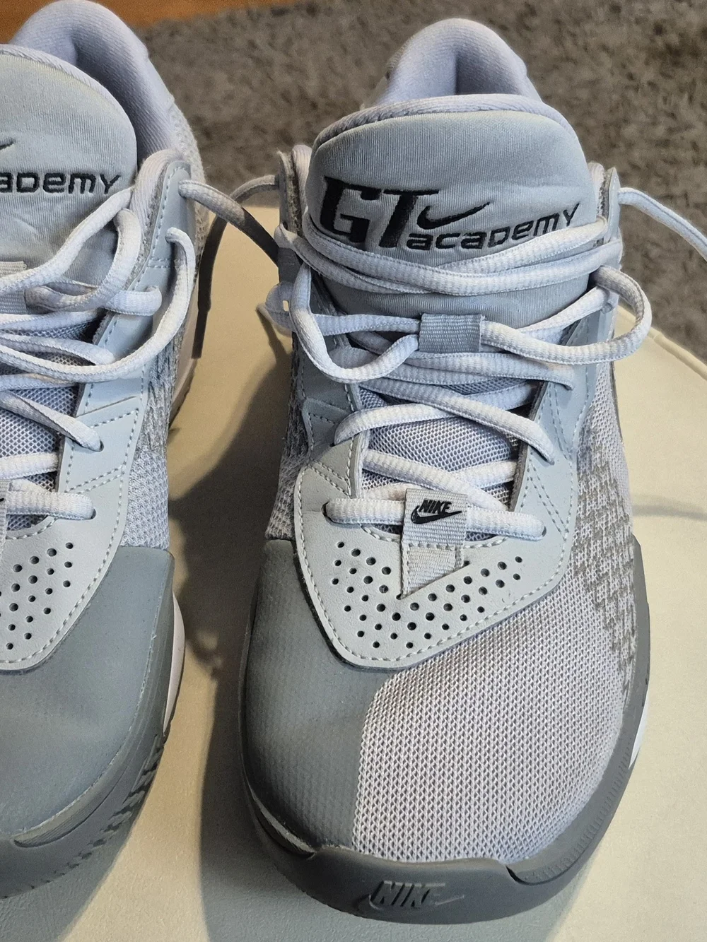 Nike Light Gray and White Air Zoom Athletic Sneakers